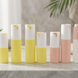 Empty Refillable 30ml 50ml 100ml Custom Two Tone Plastic PP AS Airless Pump Bottle For Cosmetic Skincare Lotion Serum Foundation