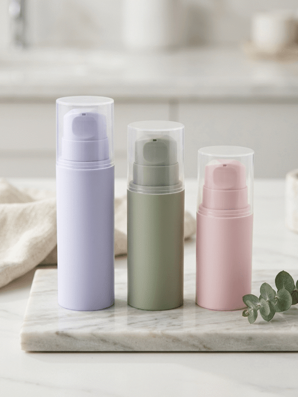 Pastel Purple Pink Sage Green Frosted Airless Vacuum Lotion Cream Dispenser Bottle