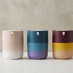 Custom Ombre Gradient Squat Airless Pump Cream Jar Cosmetic Container Pot