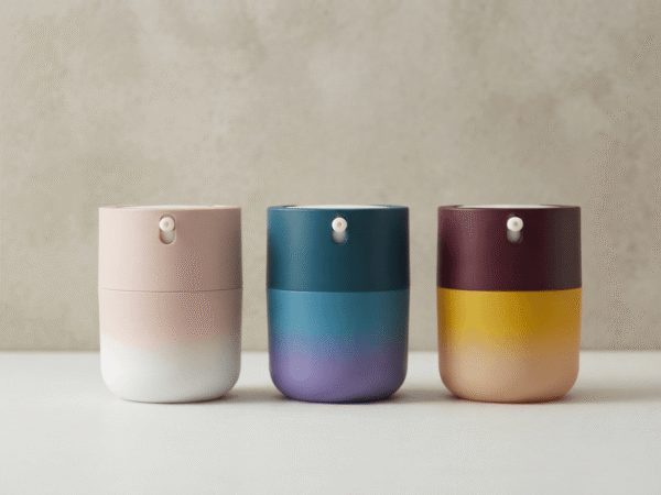 Custom Ombre Gradient Squat Airless Pump Cream Jar Cosmetic Container Pot