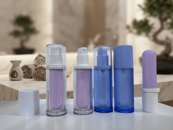 Custom Double Wall Clear Airless Pump Empty Serum Essence Cosmetic Bottle