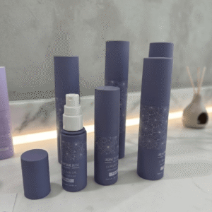 Custom Indigo Blue Matte Empty Round Fine Mist Spray Cosmetic Atomizer Bottle