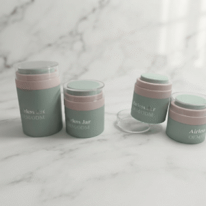 Custom Airless Jar Empty Round Two Tone Cream Cosmetic Container Pump Jar