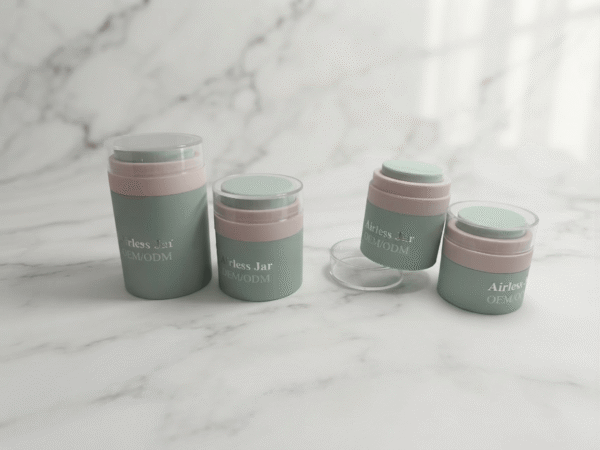 Custom Airless Jar Empty Round Two Tone Cream Cosmetic Container Pump Jar