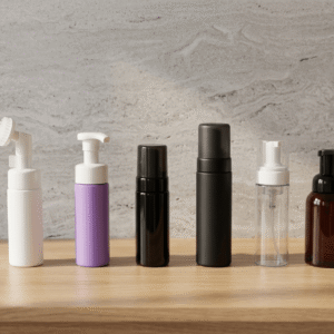 Custom  Empty Round Brush Head Foam Pump Cosmetic Foamer Bottle Dispenser