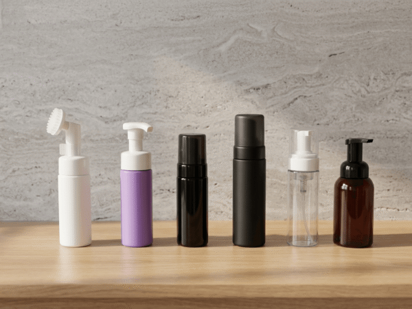 Custom  Empty Round Brush Head Foam Pump Cosmetic Foamer Bottle Dispenser