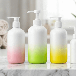 Custom Gradient PET Empty Round Ombre Lotion Pump Cosmetic Bottle