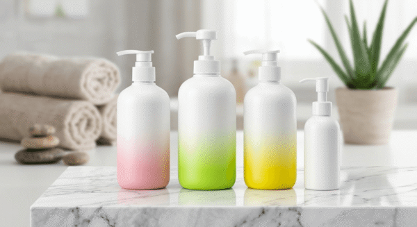 Custom Gradient PET Empty Round Ombre Lotion Pump Cosmetic Bottle