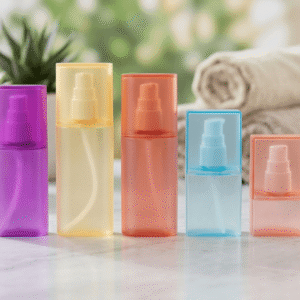 Custom Frosted PET Empty Square Lotion Pump Dispenser Cosmetic Bottle