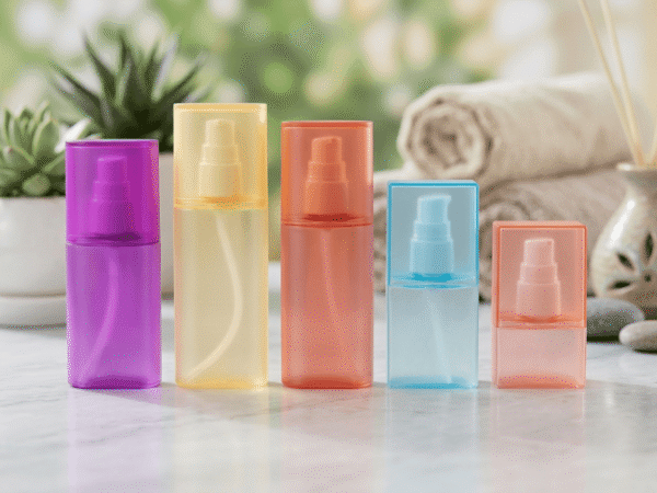 Custom Frosted PET Empty Square Lotion Pump Dispenser Cosmetic Bottle