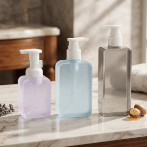 Matte Finish Clear PET Empty Rectangular Foam Dispenser Hand Soap Cosmetic Bottle