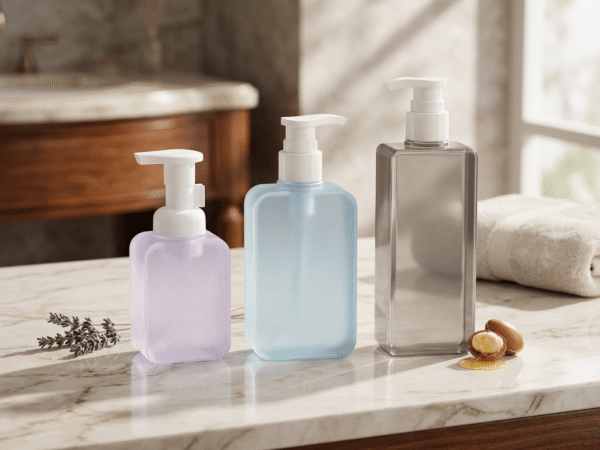 Matte Finish Clear PET Empty Rectangular Foam Dispenser Hand Soap Cosmetic Bottle